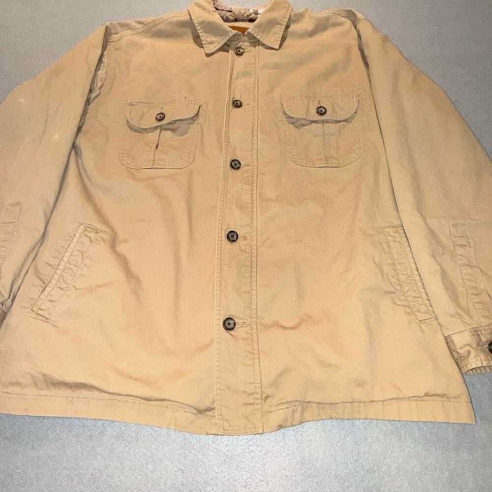 90s Vintage Work Chore Jacket | St‎ Johns Bay Canvas Utility Plaid Lined XL